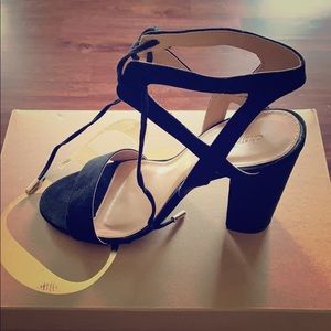 Charlotte Rousse black ankle wrap heels size 7